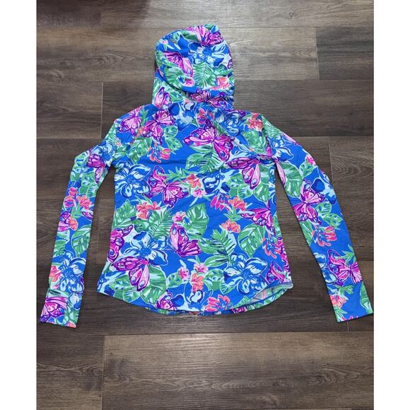Lilly Pulitzer UPF 50+ ChillyLilly Hooded Pullover w/ Face Cover Size Medium - Picture 9 of 9